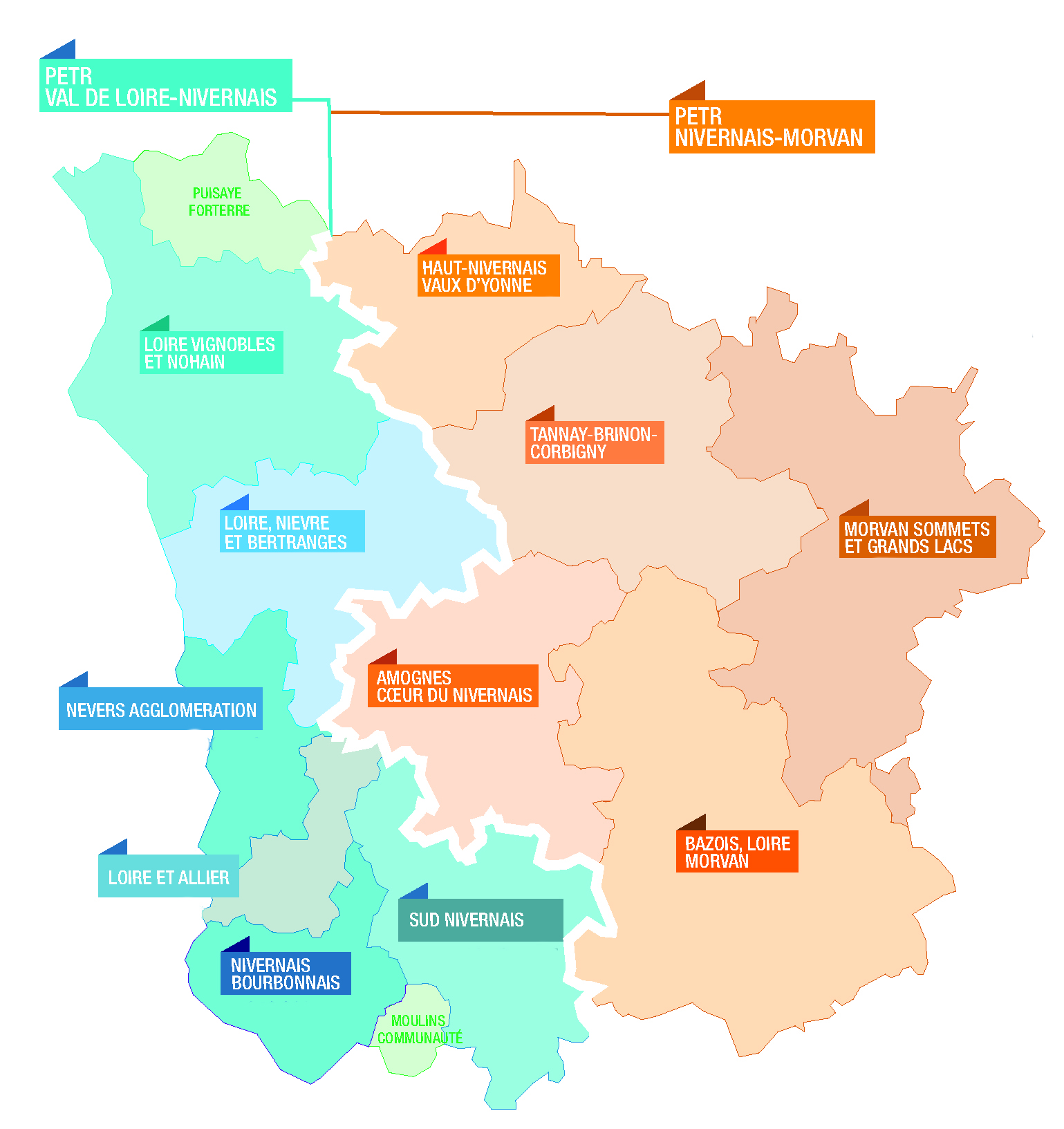 Les pôles d’équilibre territorial et rural de la Nièvre (Pays)